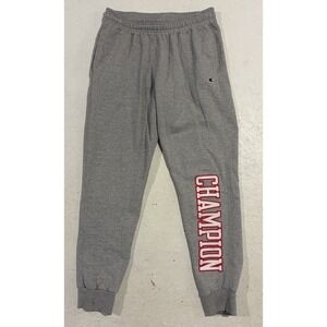 Champion Sweatpants‎ Joggers Cuffed Mens Large Spellout Gray Pants Comfort
